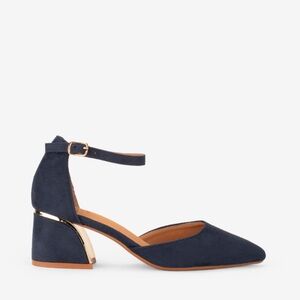 NEW-Nine West- Elegant Navy Block Heel Sandals